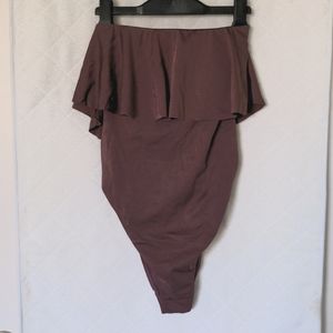 ASOS purple maternity one piece strapless swimsuit Size US 4